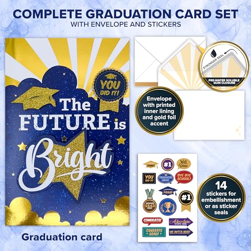 Graduation Cards 2026 Set - Handmade Gold Foil & Glitter, 5x8in