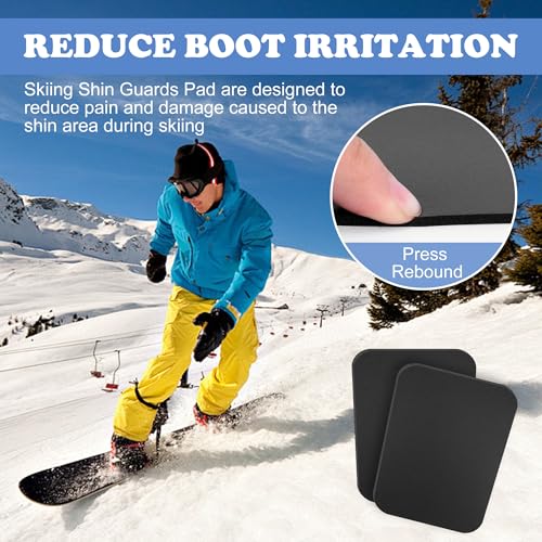 2Pcs/4Pcs 6.5x5 Inch Snowboard Shin Pads-Thinkened Foam Ski Shin Guards-Cuttable Ski Shin Protector Pad for Ski Boot Liner Snowboard Sports Padded Shin Bang Protection