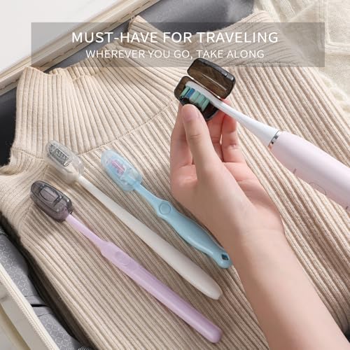 Muslish 20-Pack Toothbrush Covers, Portable Head Protector Caps for Travel & Home (Gray)