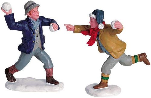 Lemax Christmas Village Snowball Fun Set - Festive Holiday Decor | Set of 2 Collectibles