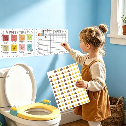17-Piece Potty Training Sticker Chart for Kids - Multi Variation