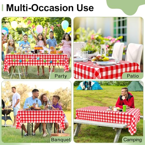 Buffalo Check Disposable Tablecloths - 4 Pack, 54 x 78 Inch