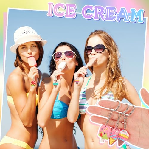 36 Pcs Ice Cream Keychains - Fun Party Favors for Events