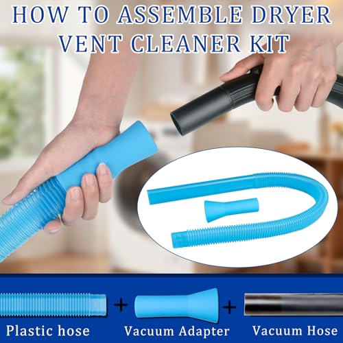 Universal Dryer Vent Vacuum Hose Attachment - Flexible Lint Cleaner