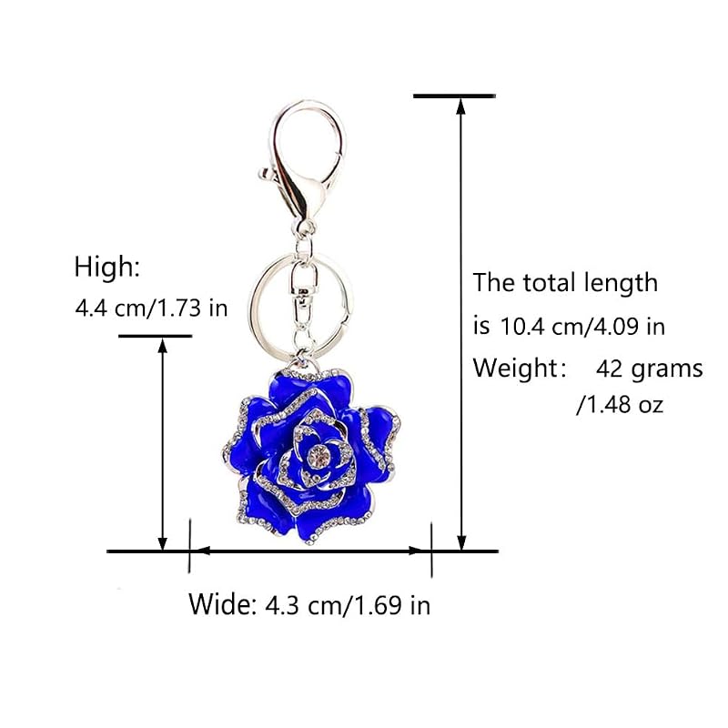 Colorful Rose Flower Rhinestone Keychain - Stylish Gift for Loved Ones