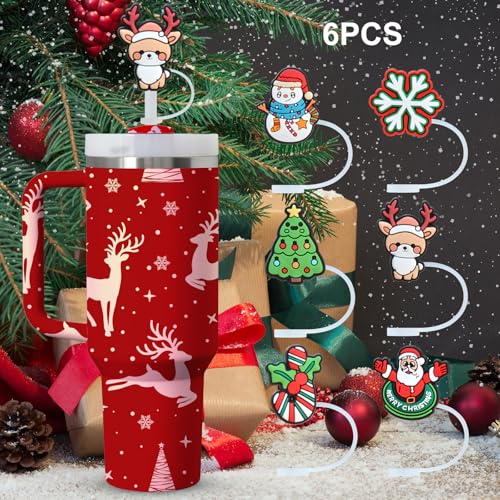 Christmas Silicone Straw Topper for Stanley 30 & 40 oz Tumblers