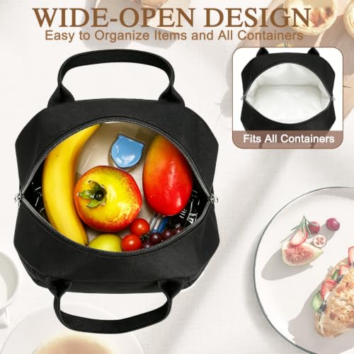 FlowFly Insulated Lunch Cooler Bag - Durable Tote Organizer for Work, Black