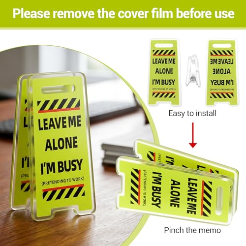 8-Pack Funny Desk Signs - Caution Overstimulated Office Decor