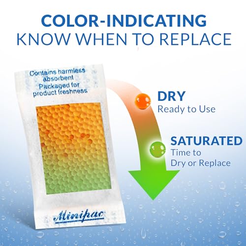 LotFancy 300 Pack Color Indicating Silica Gel Packets 0.5g