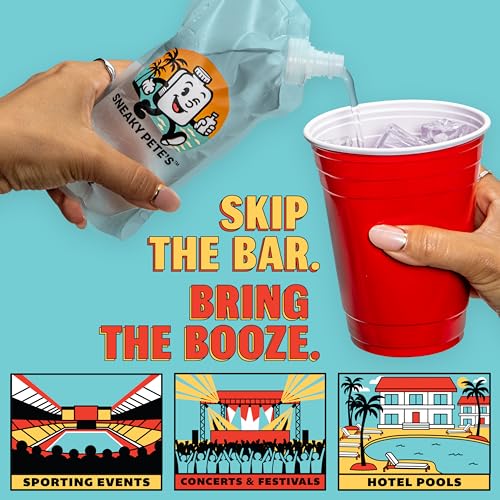 GoPong Sneaky Pete's 12 Pack Reusable Discreet Liquor Flasks - 8 oz