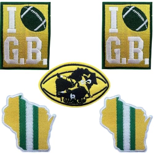 5-Piece Rugby Team Logo Embroidered Iron-On Patch Set