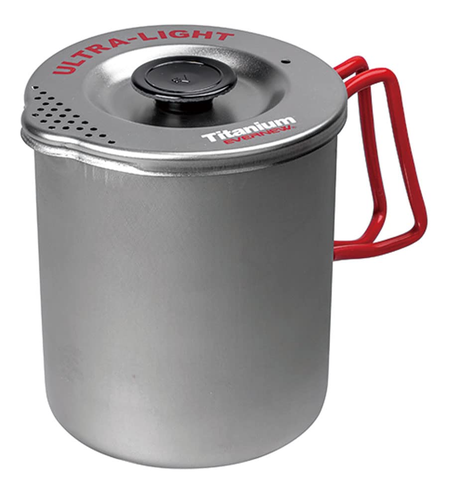 Evernew Titanium Lightweight Pasta Camping Pot with Strainer Lid, 750, Small