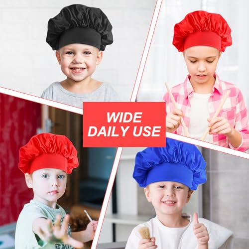 Qianyu 3 Pcs Kids Satin Sleep Bonnet - Silky Elastic Hair Wrap Cap