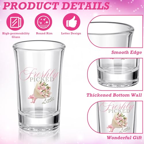 Roshtia 2 oz Big Little Sorority Shot Glasses - Flower Style Set