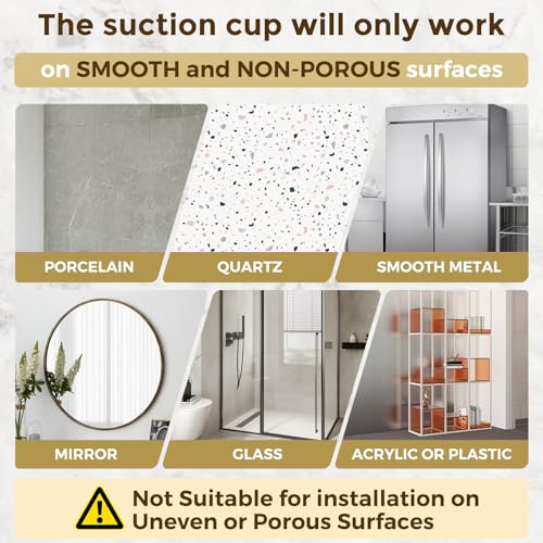 Matte Black Suction Cup Hooks - 2 Pack for Bathroom & Kitchen