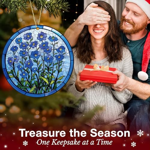 Flax Flowers Christmas Ornament 2025 - Elegant Gift for Gardeners