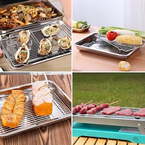 Stainless Steel Cooling Rack Set - 2 Pack 11.8" & 8.07" for Baking
