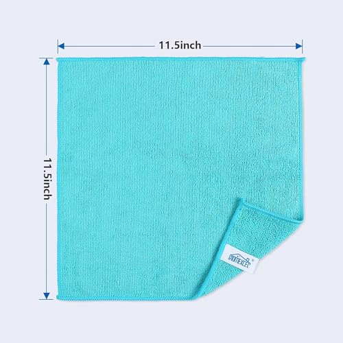 HOMEXCEL 12PK Multicolor Microfiber Cleaning Cloths, 11.5x11.5in