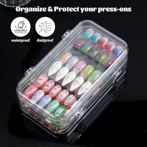 Press-On Nail Organizer Case - Clear Portable Storage for 40 Sets