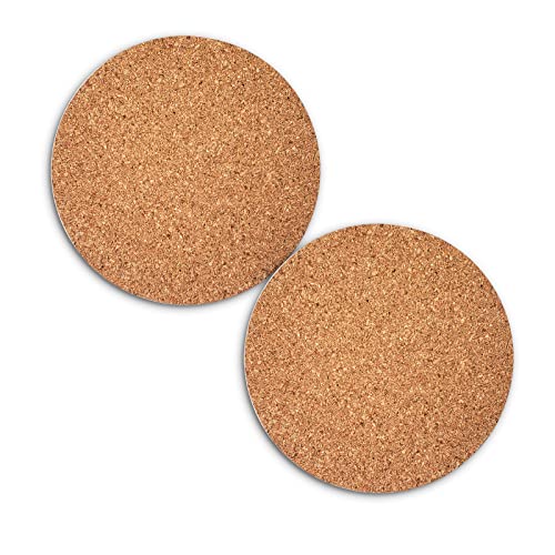 LOOKSEVEN Absorbent Cork Coasters for Drinks 3.9 Inch 2-Pack