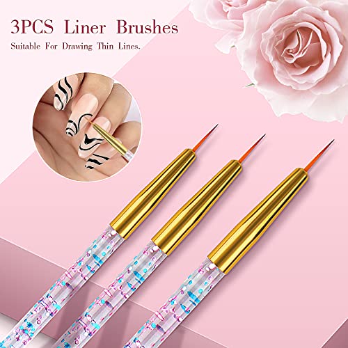 Voiluk 32-Piece Nail Art Brush and Dotting Tool Set for Beginners