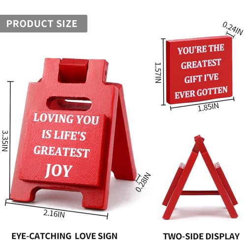Red I Love You Desk Decor Sign Romantic Love Gift for Boyfriend & Girlfriend