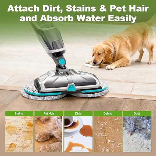 6.3-Inch Electric Mop Pads for Vmai, Bissell & More - 4 Pack
