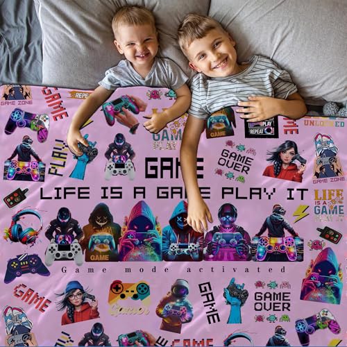 Gamer Throw Blanket Pink - Soft & Cozy 40x50 for Game Lovers
