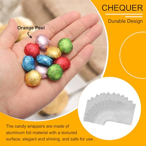 4 x 4 Inch Silver Aluminum Foil Candy Wrappers 100pcs for Chocolate & Treats