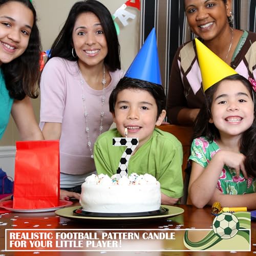Soccer Number 7 Candle - Birthday Cake Topper for Kids & Adults