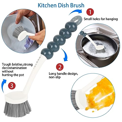 Runloon 6-Piece Multipurpose Household Cleaning Brush Set for Deep Scrubbing
