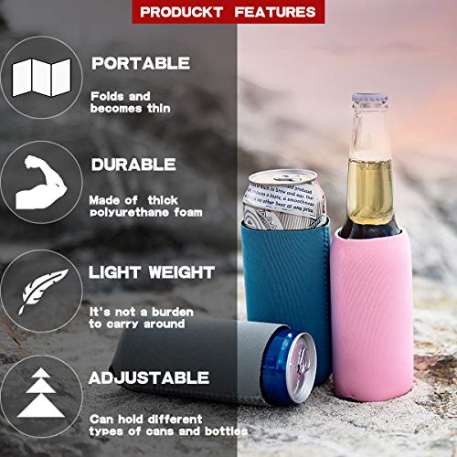MICROCOSMOS Slim Can Coolers - 12 Pcs Collapsible Soda Sleeves