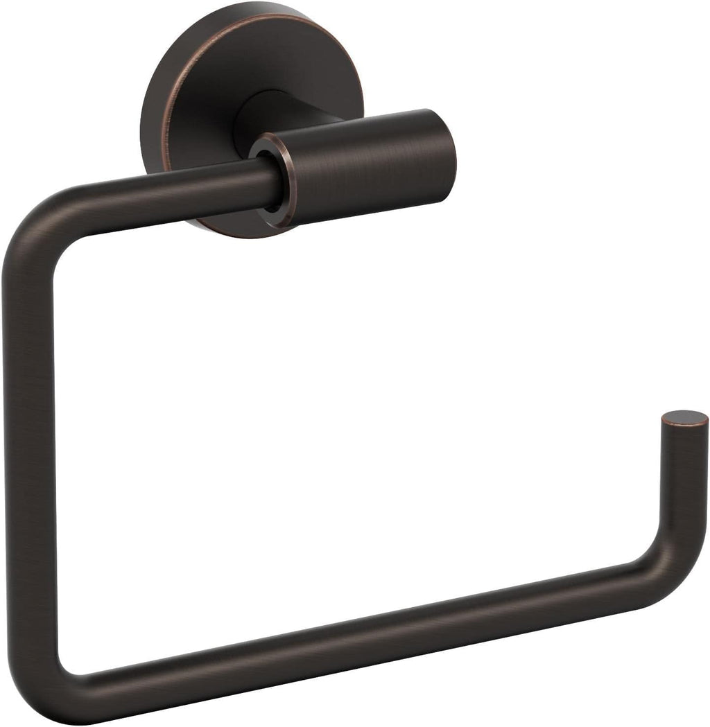 Amerock BH26541ORB | Oil Rubbed Bronze Towel Ring | 6-7/16 in (164 mm) Length Towel Holder | Arrondi | Hand Towel Holder for Bathroom Wall | Small Kitchen | Bath Accessories