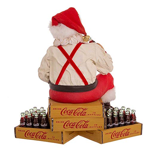 Coca-Cola Santa Sitting on Crates Holiday Decor - 9 Inch Kurt Adler Figurine