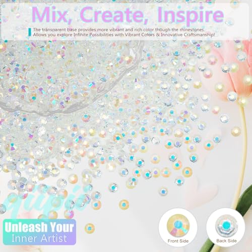 Transparent Clear AB Resin Rhinestones 3mm 4mm 5mm Flatback Jelly Gems