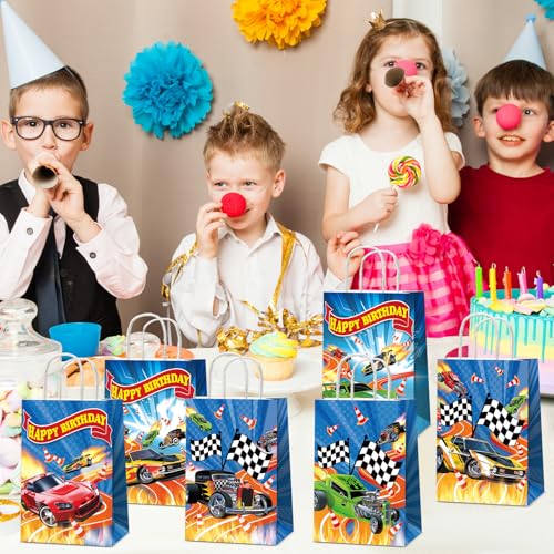 Party Greeting 12PCS Race Car Party Favor Bags - Hot Car Birthday Goodie Bags