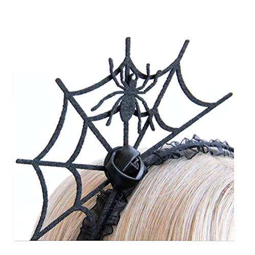 Cathercing Halloween Spider Web Rose Lace Headband Costume Hair Hoop