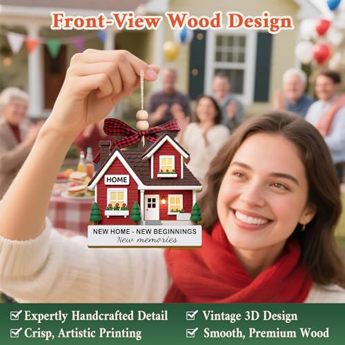 Red Wooden Housewarming Gift - 'New Home New Beginning' Decor