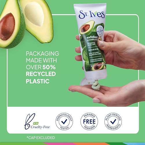 St. Ives Avocado & Honey Face Scrub Exfoliant for Dry Skin, 6 oz