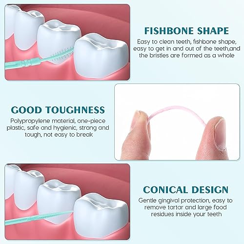 Dual-Sided Disposable Dental Toothpicks with Bristles 80 Count