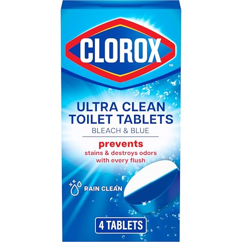 Clorox Ultra Clean Toilet Bowl Cleaning Tablets, Bleach & Blue, 4-Count