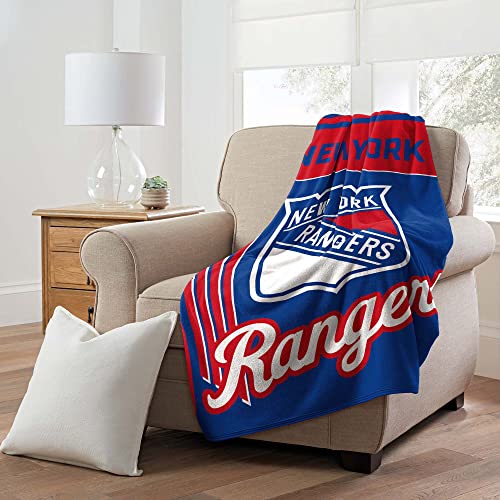NORTHWEST Officially Licensed New York Rangers NHL Team Throw Blanket 46¡ȡ¿60¡È ? Licensed Microfiber Throw with Hockey Logos for Fans, Dorms, Game Day Couches & Fan Caves