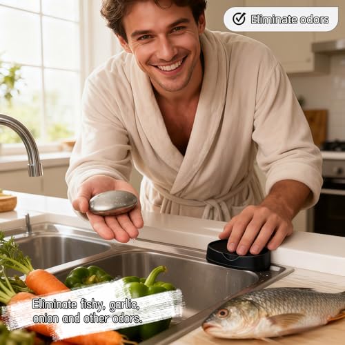 Stainless Steel Soap Bar - Odor Eliminator for Kitchen & Hands