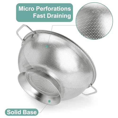 3-Quart Stainless Steel Colander for Quick Food Straining