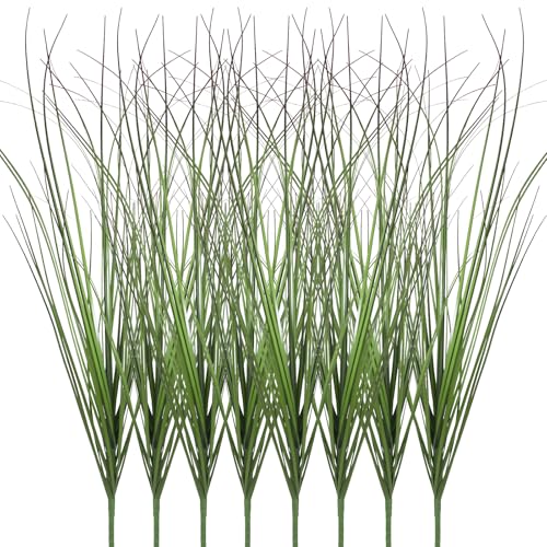 17 Inch UV-Resistant Artificial Onion Grass - 8 Bundles Greenery for Indoor & Outdoor Decor