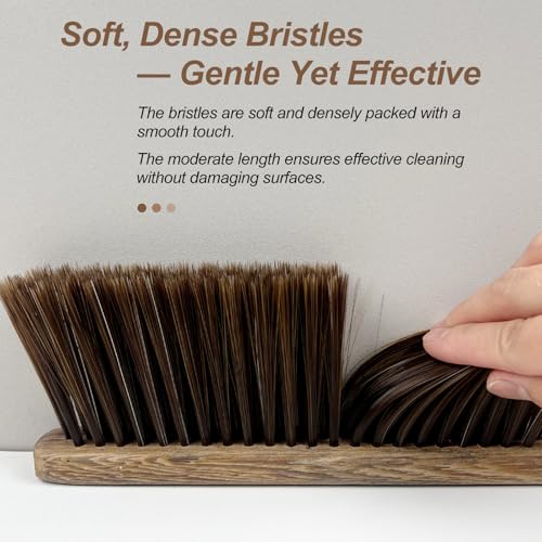Handheld Wood Dusting Brush with Soft Bristles for Cleaning