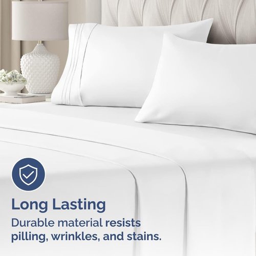 King Pillow Cases by [Brand Name] - Ultra Soft Hotel Quality Covers | Wrinkle-Free, Stain Resistant - 2 Piece Set - White