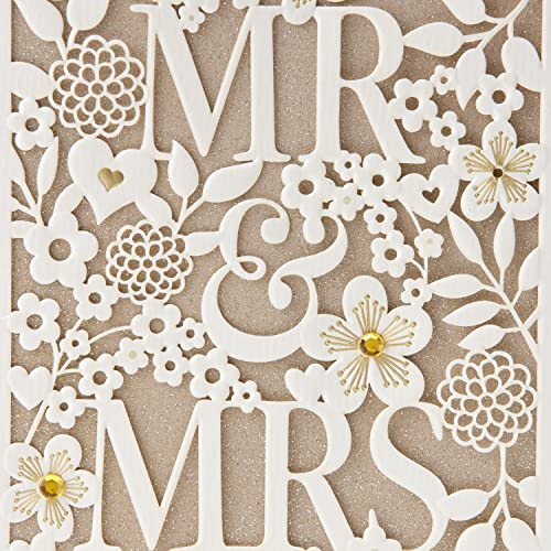 Hallmark Wedding Card (Mr. & Mrs.) - Elegant Floral Design