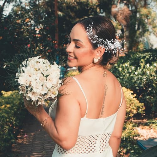 Moikolok Bridal Rhinestone Hair Comb for Wedding Updos and Hairstyles