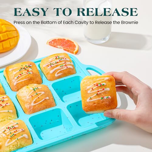 KASHME 12-Cavity Non-Stick Brownie Pan with Metal Frame